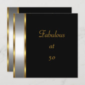 Einladende Geburtstagsparty Black Gold Fantastisch Einladung (Vorne/Hinten)