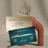 Einladende Gold & Aquamarine Auto Business Card Visitenkarte