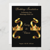 Einladende Goldkrone-Einladungskarte 5 Save The Date (Vorne/Hinten)