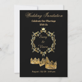 Einladende Goldkrone-Einladungskarte 7 Save The Date