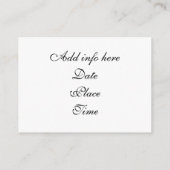 Einladende Hochzeit-Visitenkarte Begleitkarte (Rückseite)