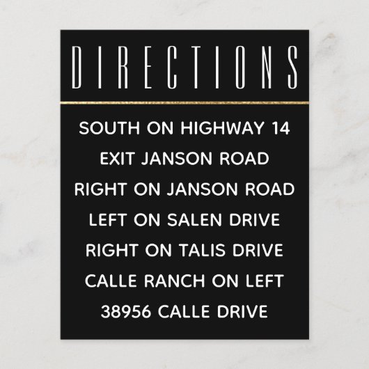 Einladende Hochzeitkarte Elegant Gold und Schwarz (Vorderseite)