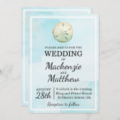 Einladende Hochzeitsfeier mit einfachem Sand Dolla Einladung (Vorne/Hinten)