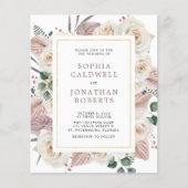 Einladende Hochzeitsfeier mit weißer Rose für ein (Vorderseite)