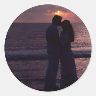 Einladende Hochzeitsvorlage benutzerdefiniertes Fo Runder Aufkleber