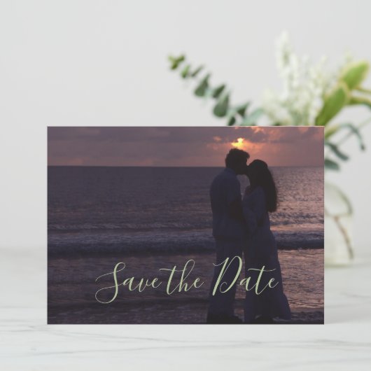Einladende Hochzeitsvorlage benutzerdefiniertes Fo Save The Date (Stehend Vorderseite)