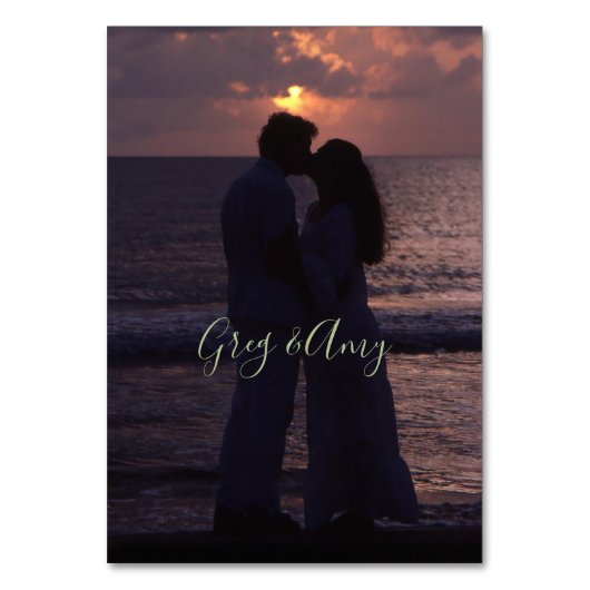 Einladende Hochzeitsvorlage benutzerdefiniertes Fo Tischnummer (Vorderseite)