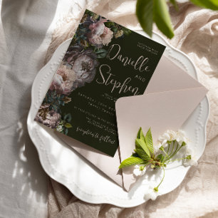 Einladende Hochzeitsvorlage dunkel und launisch, f Einladung