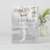 Einladende Hochzeitsvorlage mit Foto Einladung (Stehend Vorderseite)