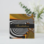 Einladende Jeden Anlaß Abstrakt Orange Silver Einladung (Stehend Vorderseite)