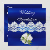 Einladende Jeden Anlaß Blauer Weißer Schnabel Einladung (Vorne/Hinten)