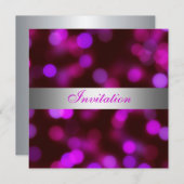 Einladende Jeden Anlaß Rosa Silberblasen Einladung (Vorne/Hinten)