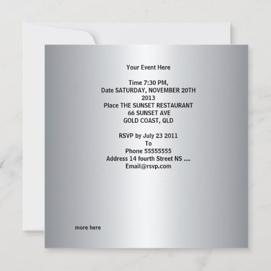 Einladende Jeden Anlaß Rosa Silberblasen Einladung (Rückseite)