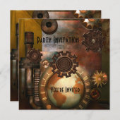Einladende Jeder Anlass Zizzago Steampunk Design Einladung (Vorne/Hinten)