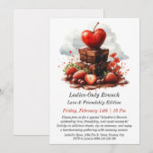 Einladende Ladys-Only Valentine-Brunch-Einladung Einladung (Vorne/Hinten)