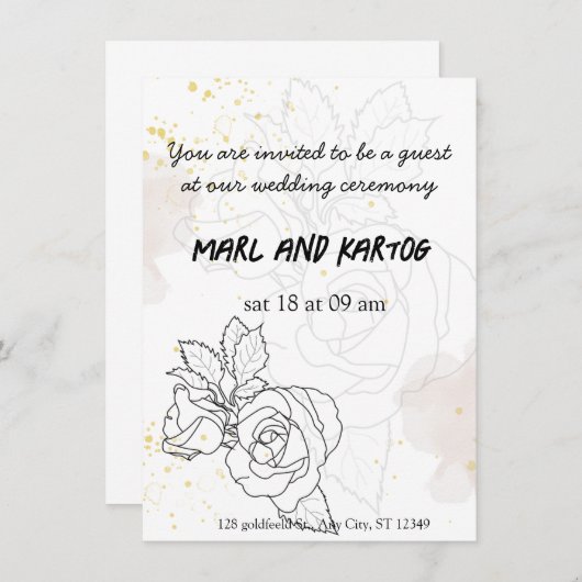 Einladende Liebe: Schöne Einladung zur Hochzeit (Vorne/Hinten)