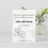 Einladende Liebe: Schöne Einladung zur Hochzeit (Stehend Vorderseite)