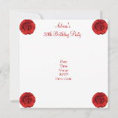 Einladende Rote Blume White Gold 50 und fabelhaft Einladung (Rückseite)