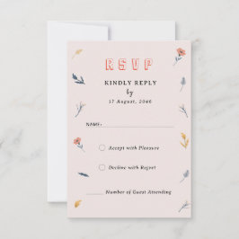 Einladende RSVP-Karten für die Hochzeitsfeier des  RSVP Karte