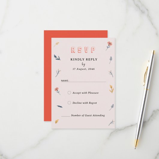 Einladende RSVP-Karten für die Hochzeitsfeier des RSVP Karte (Vorderseite/Rückseite Beispiel)