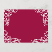 Einladende weiße Ecken auf Hochzeit wirbeln auf Ra Einladungspostkarte (Rückseite)