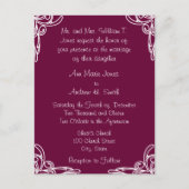 Einladende weiße Ecken auf Hochzeit wirbeln auf Ra Einladungspostkarte (Vorderseite)