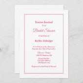 Einladende weiße Gerahmte Brautdusche Einladung (Vorne/Hinten)