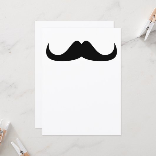 Einladender Cooler Black Handlebar-Schnurrbart Einladung (Vorderseite/Rückseite Beispiel)