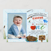 Einladender Junge Geburtstagsparty Fish Einladung (Vorne/Hinten)