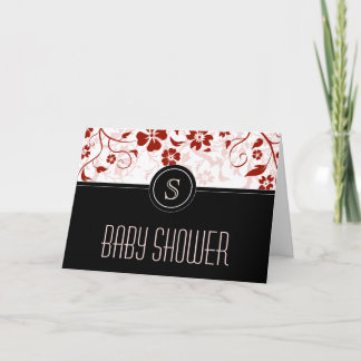 Einladender Monogramm-Babydusche Schwarz Einladung
