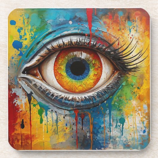 einladendes Auge Getränkeuntersetzer (Vorderseite)