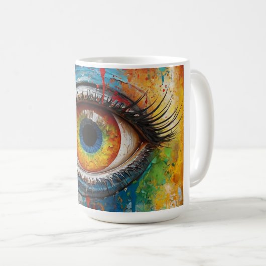 einladendes Auge Kaffeetasse (VorderseiteRechts)