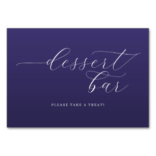 Einladendes lila Kursiv-Schrift Dessert-Bar-Schild Tischnummer