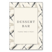 Einladendes neutrales Dessertbar-Schild Tischnummer (Rückseite)