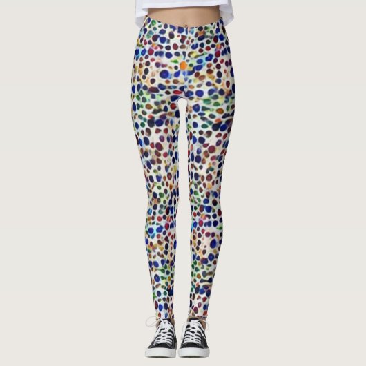 einladendes sommerfarbenlebhaftes doodle art muste leggings (Vorderseite)