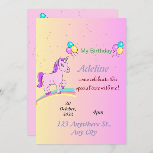 Einladung (Vorne/Hinten)