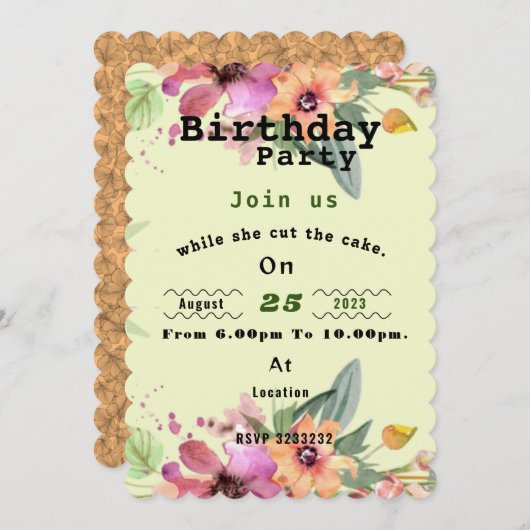 Einladung (Vorne/Hinten)