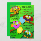 Einladung 030G zum Geburtstag:Hühner (Vorne/Hinten)