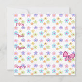 Einladung 10. Geburtstag Blumenrosa Schmetterling (Rückseite)