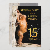 Einladung 15 zum Geburtstag mit Orang-Utan (Vorne/Hinten)