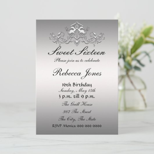 Einladung 16 . Geburtstag 16 (Stehend Vorderseite)