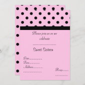 Einladung 16 . Geburtstag Pink Spot (Vorne/Hinten)