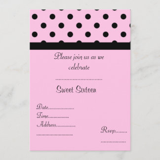 Einladung 16 . Geburtstag Pink Spot