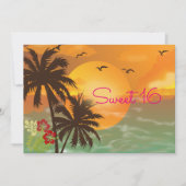 Einladung 16 . Geburtstag, Tropical, Hawaiian Luau (Vorderseite)