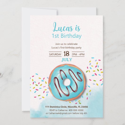 Einladung 1. Geburtstag (Vorderseite)