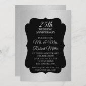 Einladung - 25. Hochzeitstag Silver Confetti (Vorne/Hinten)