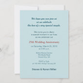 Einladung 25. Hochzeitstag Wineglass Rose (Rückseite)