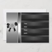 Einladung 30. Geburtstag Party Silver Black (Rückseite)