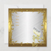 Einladung 35. Geburtstagsparty Elegant White Gold (Rückseite)