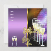 Einladung 35. Geburtstagsparty Elegantes Lila Gold (Rückseite)